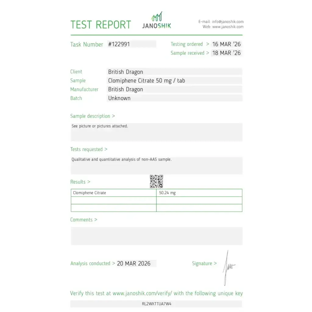 Clomiphene 50 mg (100 Tabs)